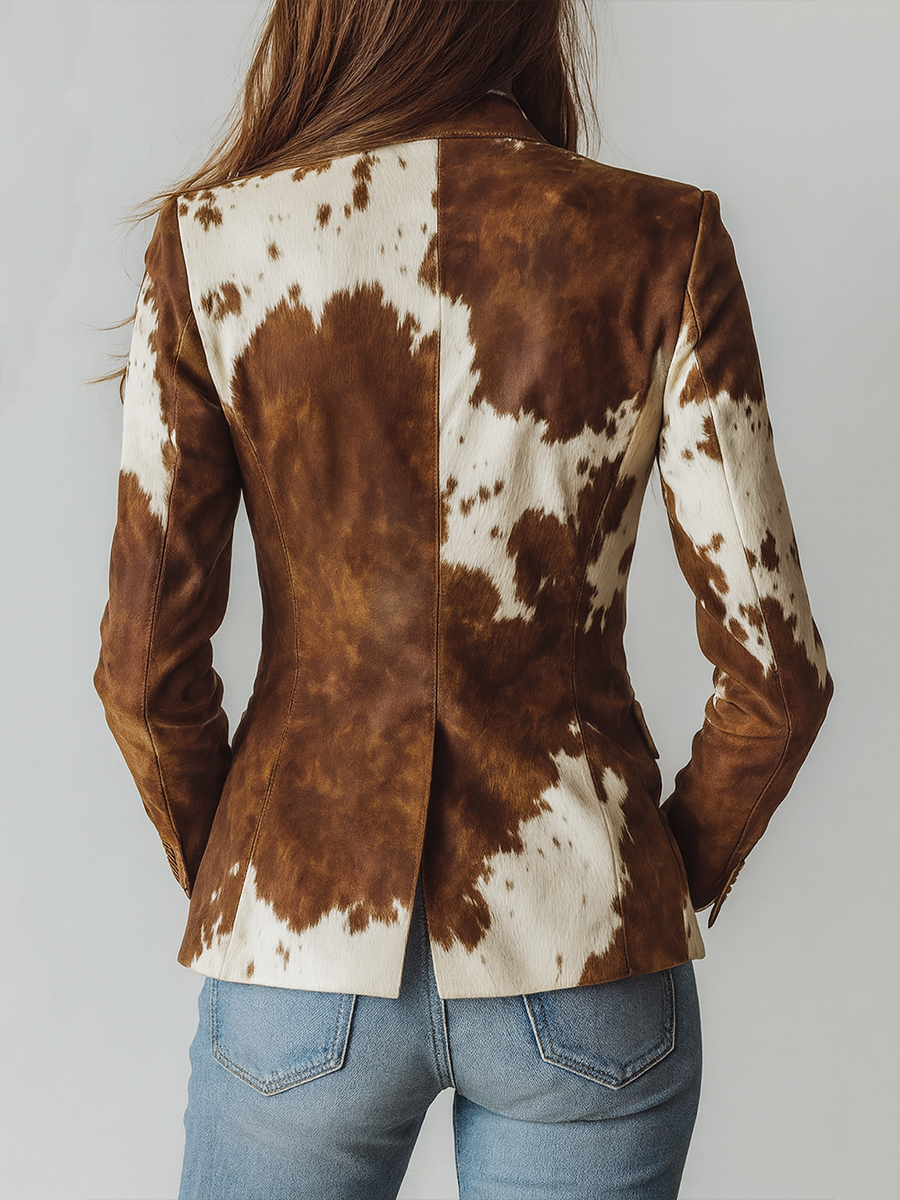Patrícia | Blazer Vintage com Padrão Vaca