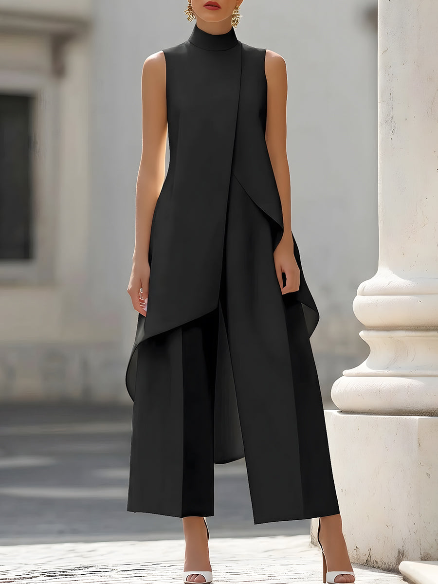Catalina | Conjunto de Top Assimétrico e Calça Larga