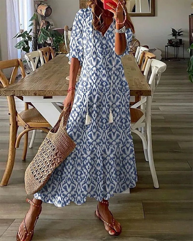 Luna - Vestido Midi de Estilo Boho Sem Esforço