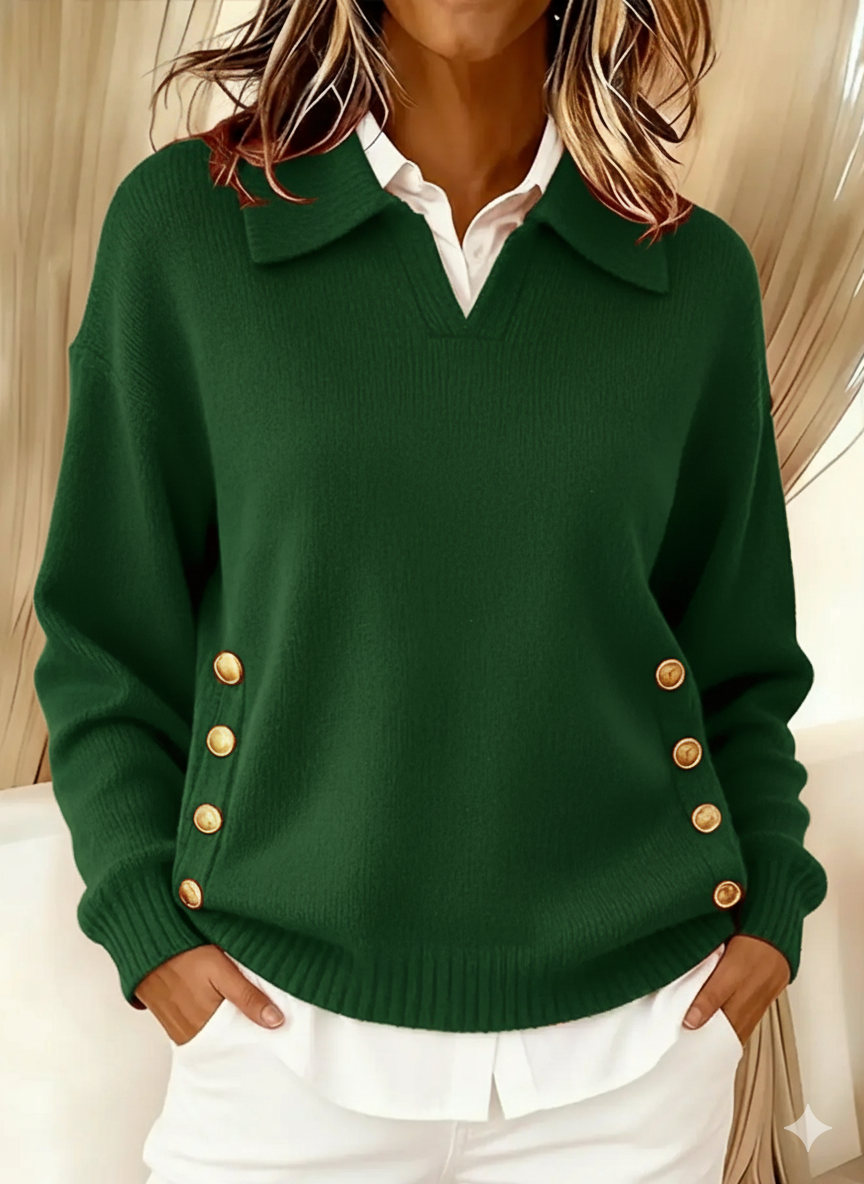 Bernardete | Camisola com Gola Polo e Botões