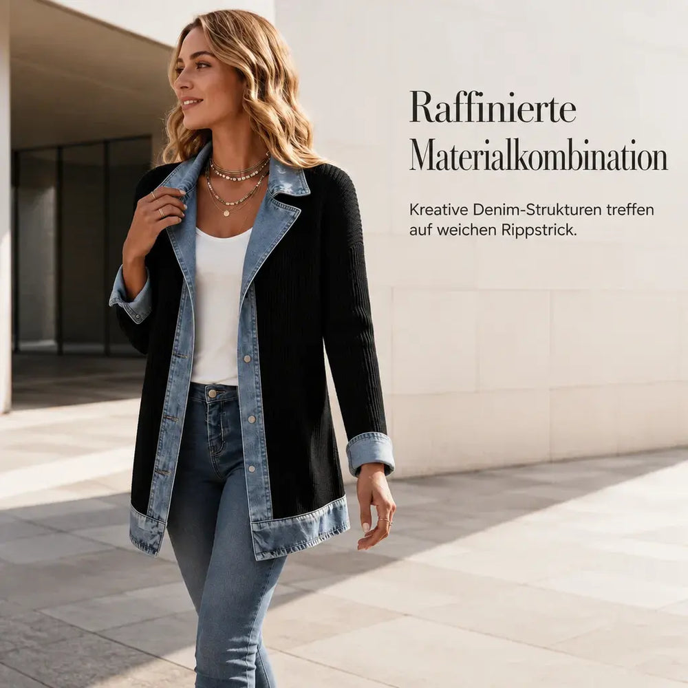Greta | Casaco de Ganga Elegante com Malha