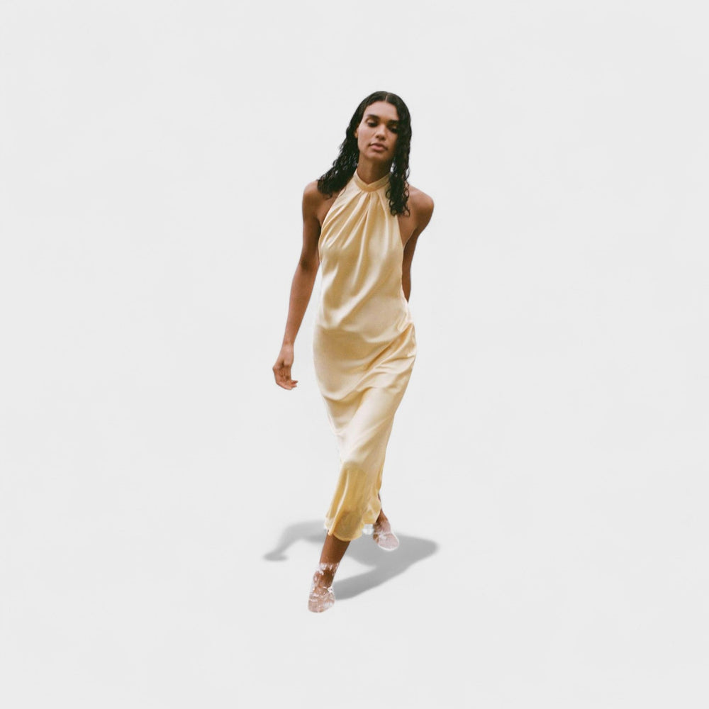 Gala - Satenasta halter obleka