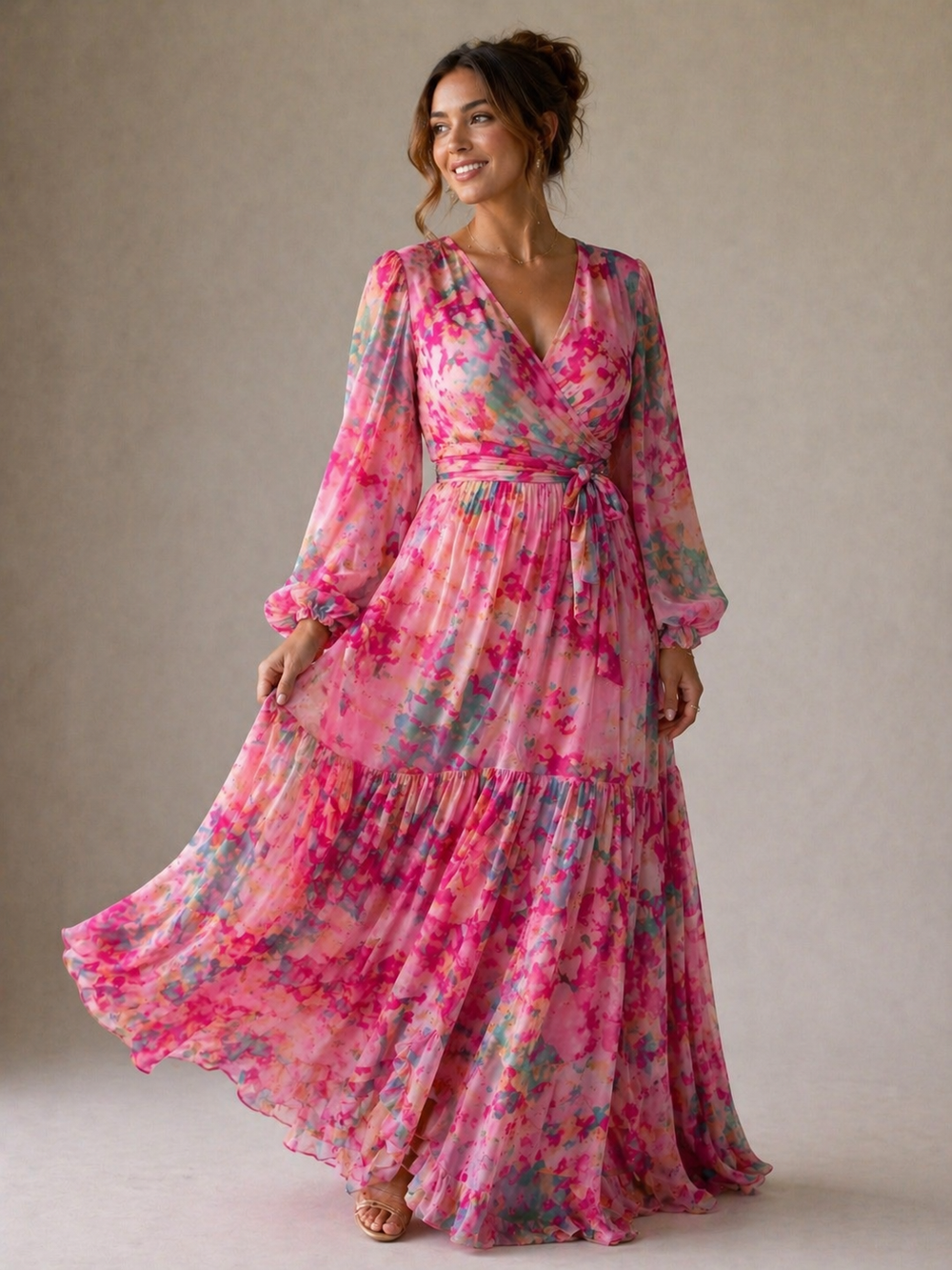 Isabel | Vestido Traçado Floral Fluido