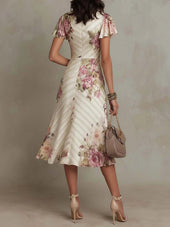 Aida – Elegantna midi satenska obleka