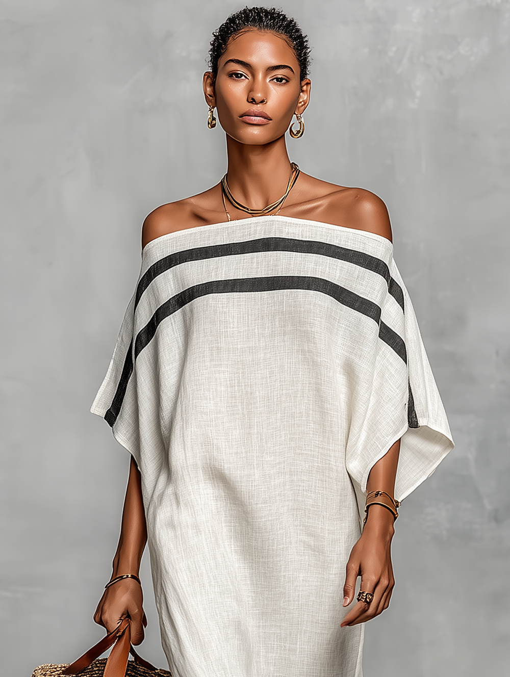 Amélia - Vestido maxi feminino minimalista em linho