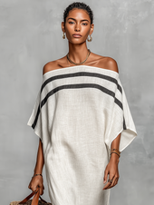 Amélia - Vestido maxi feminino minimalista em linho