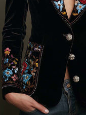 Joana | Blazer com Bordado Floral Multicolor