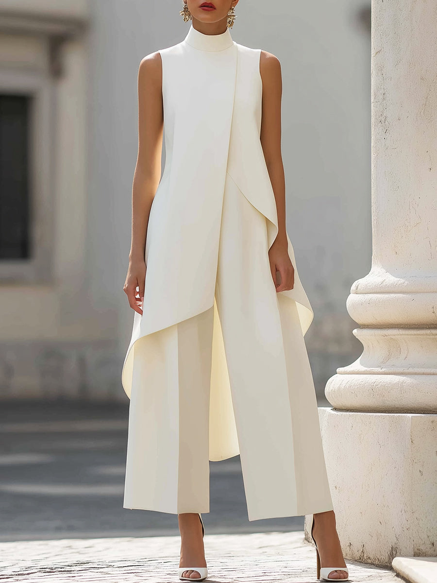 Catalina | Conjunto de Top Assimétrico e Calça Larga