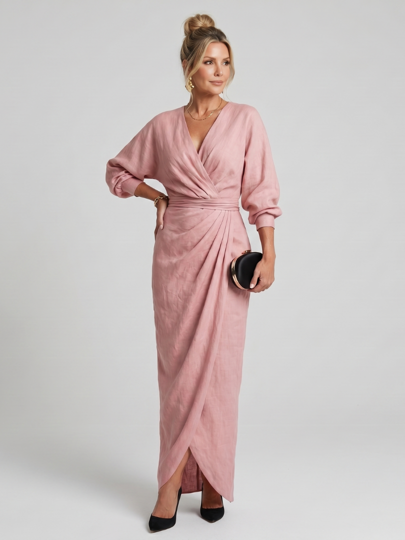 Sónia | Vestido Midi Traçado Drapeado