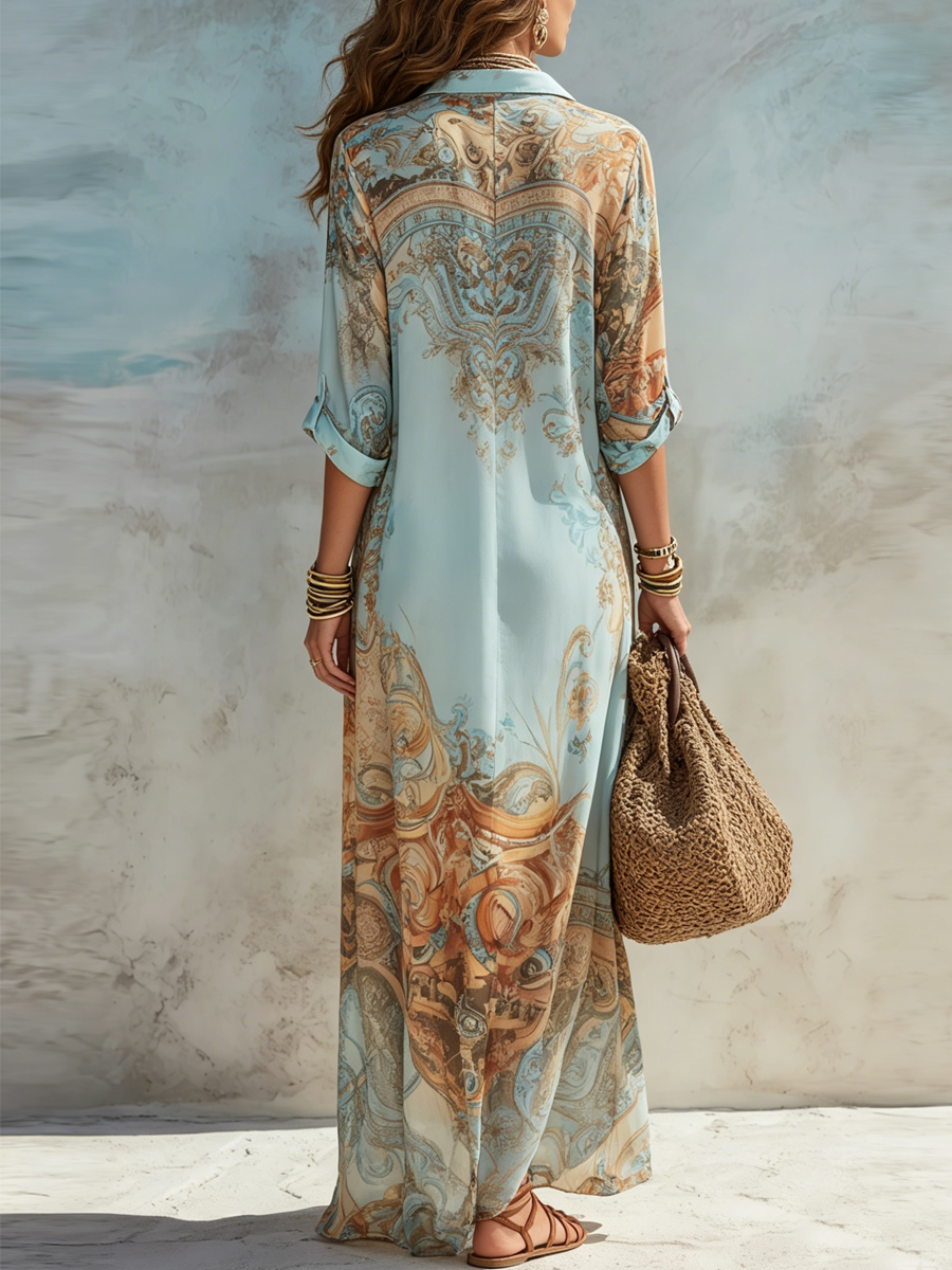 Beatriz | Vestido Comprido Estampado em Chiffon