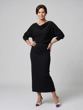 Benedita | Vestido Midi com Decote Drapeado