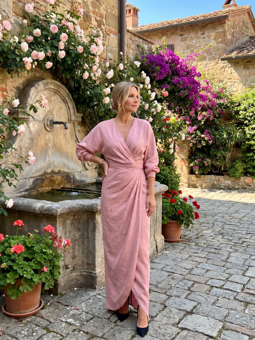 Sónia | Vestido Midi Traçado Drapeado