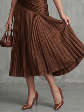 Margarida | Vestido Midi às Riscas com Pregas