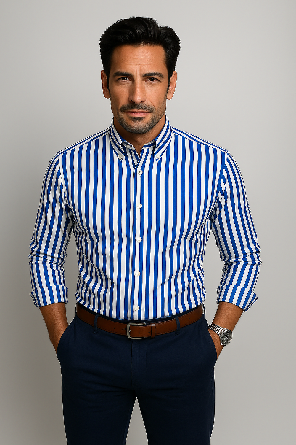 Henrique - Camisa Clássica às Riscas