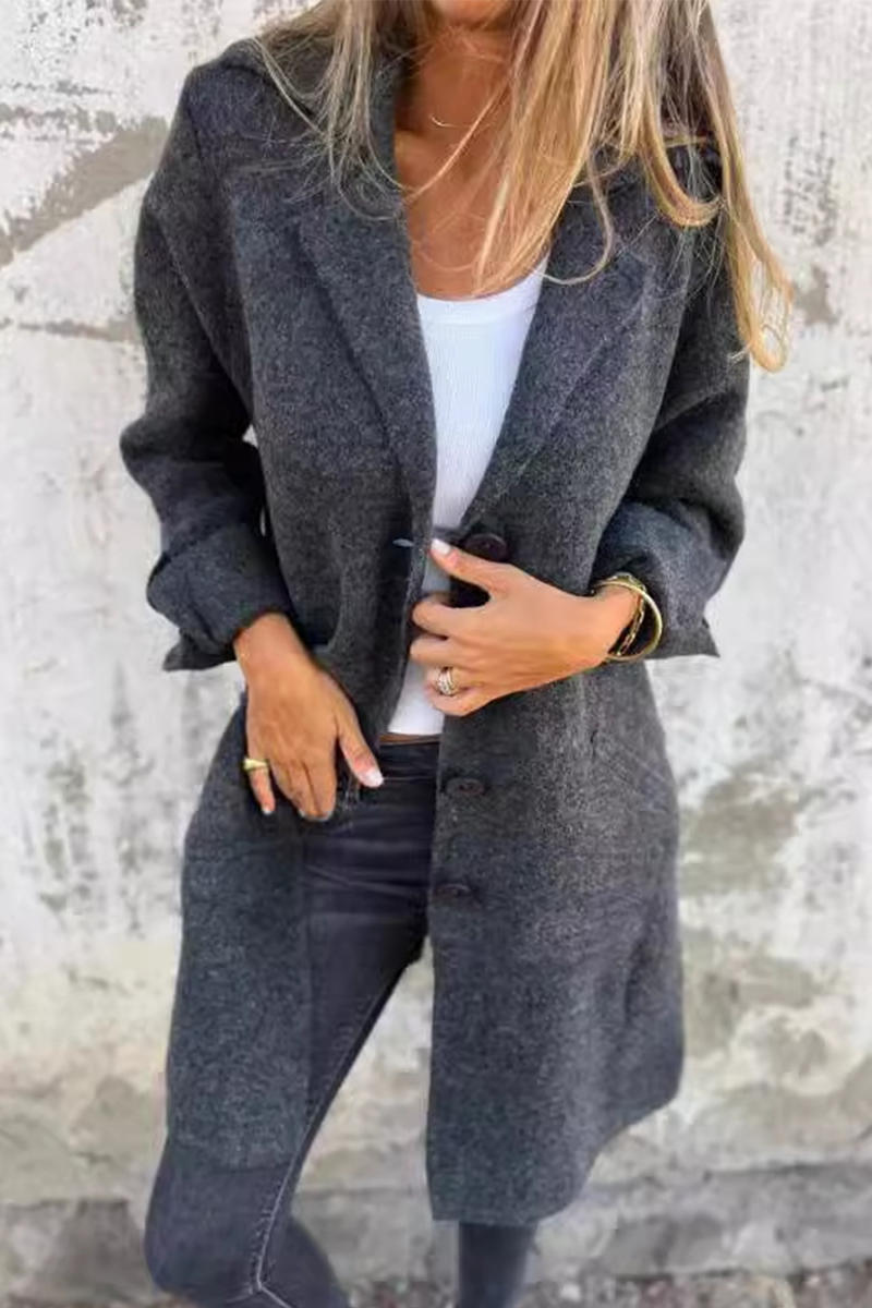 Naomi – Elegantni dolgi plašč z gumbi