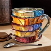 Caneca Pilha de Livros 3D