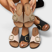 Margarida - Sandálias de cortiça para mulher com design de fivela