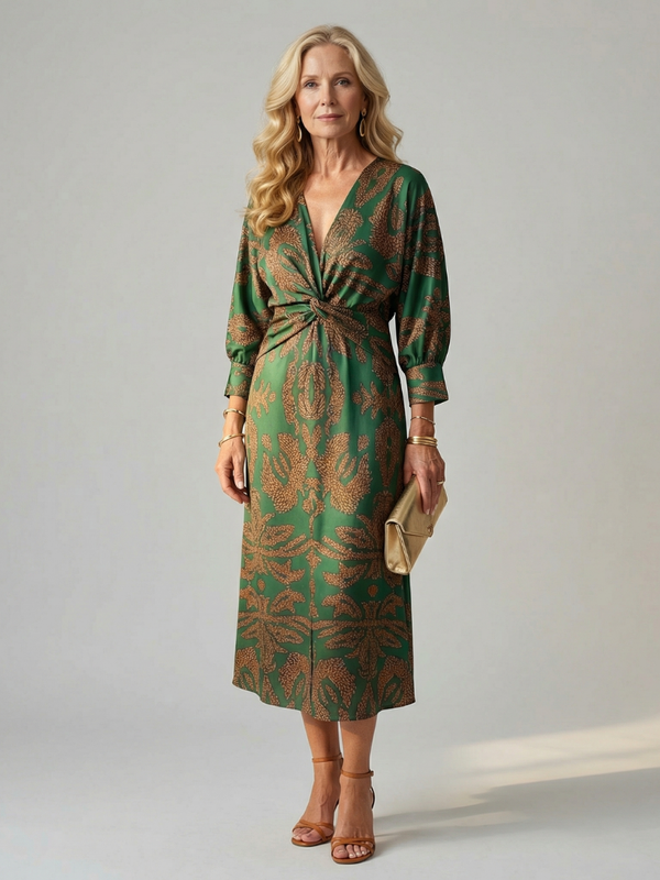 Maura | Vestido Midi com Torção à Frente