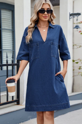 Jéssica – Vestido de Ganga Descontraído