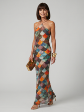 Clara | Vestido Comprido com Padrão Geométrico