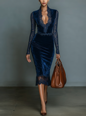 Teresa - Vestido midi elegante com decote em V