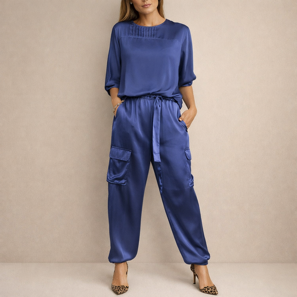 Clara - Conjunto Cargo de Cetim Laxo