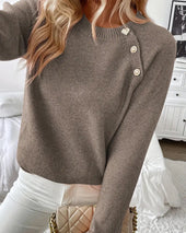 Pulover z gumbi in raglan rokavi