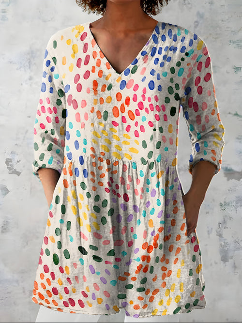 EVERLEE | Dolga bluza z V-izrezom