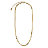 Curb-Ketten Halskette mit Flachgliedern | Gold