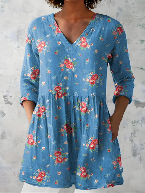 LUCIA | Dolga bluza z V-izrezom
