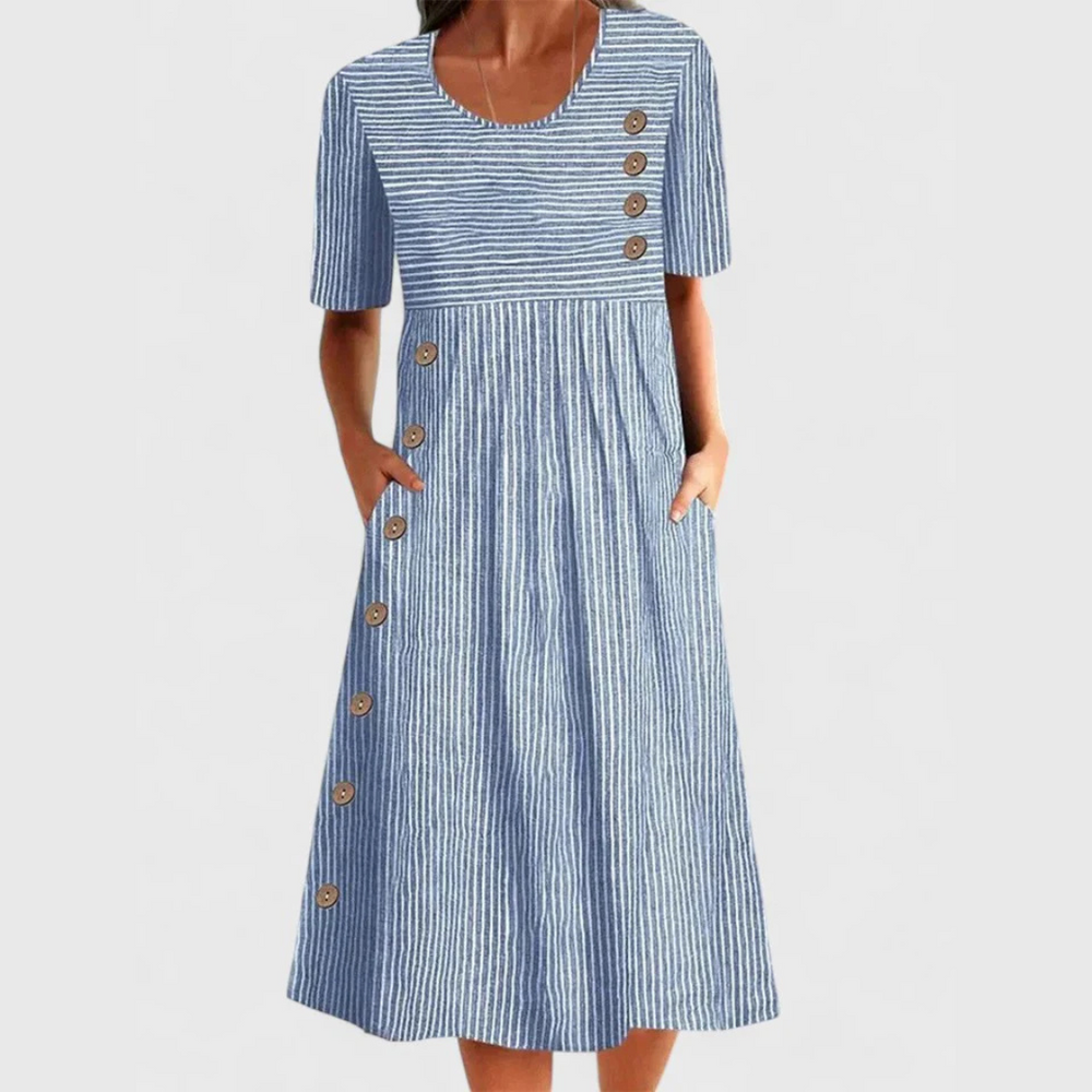Joana - Vestido Midi Listrado
