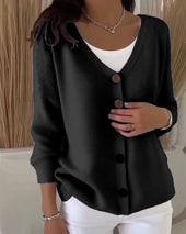Enobarvni pulover z gumbi