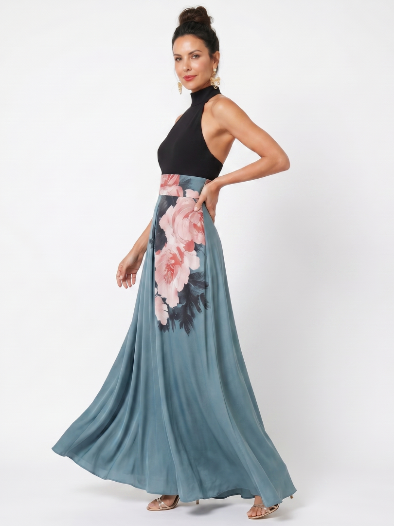 Serafina | Vestido Comprido Halter Estampado