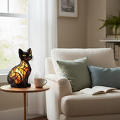 Gato da Meia-Noite | Figura Luminosa Decorativa
