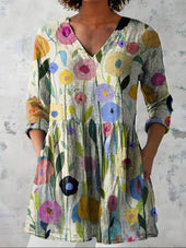 NELLIE | Dolga bluza z V-izrezom