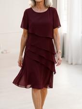 Lídia - Vestido Ruffle de Conforto Elegante