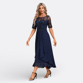 Mariana - Vestido de Renda e Manga Curta
