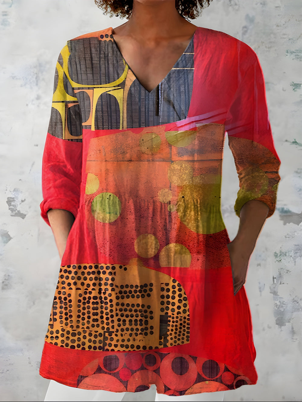 MARIA | Dolga bluza z V-izrezom