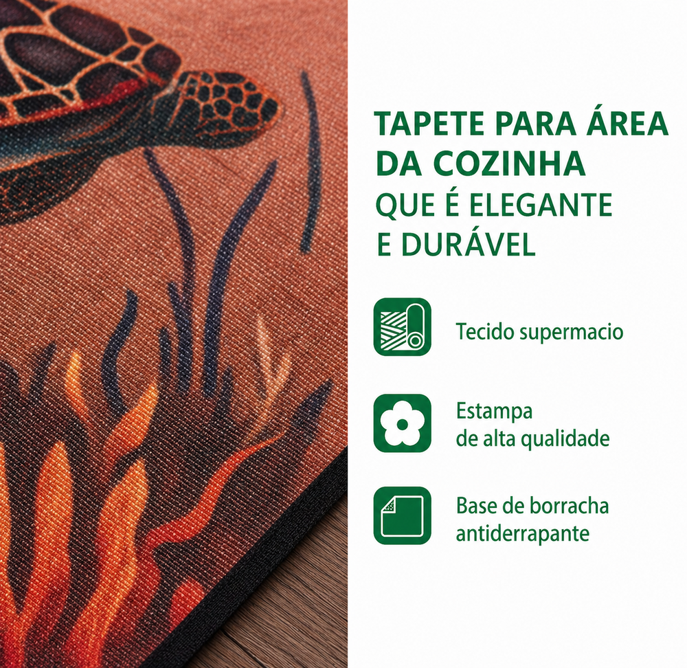 Tapete de Cozinha Trilho da Tartaruga Serena