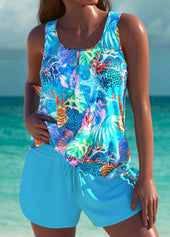 Tânia – Tankini elegante com efeito de barriga lisa e calções coordenados