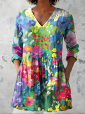 MILLIE | Dolga bluza z V-izrezom