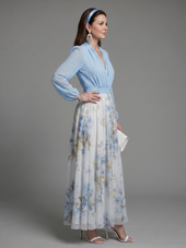 Coralina | Vestido Comprido Florido com Decote em V