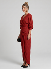 Sónia | Vestido Midi Traçado Drapeado