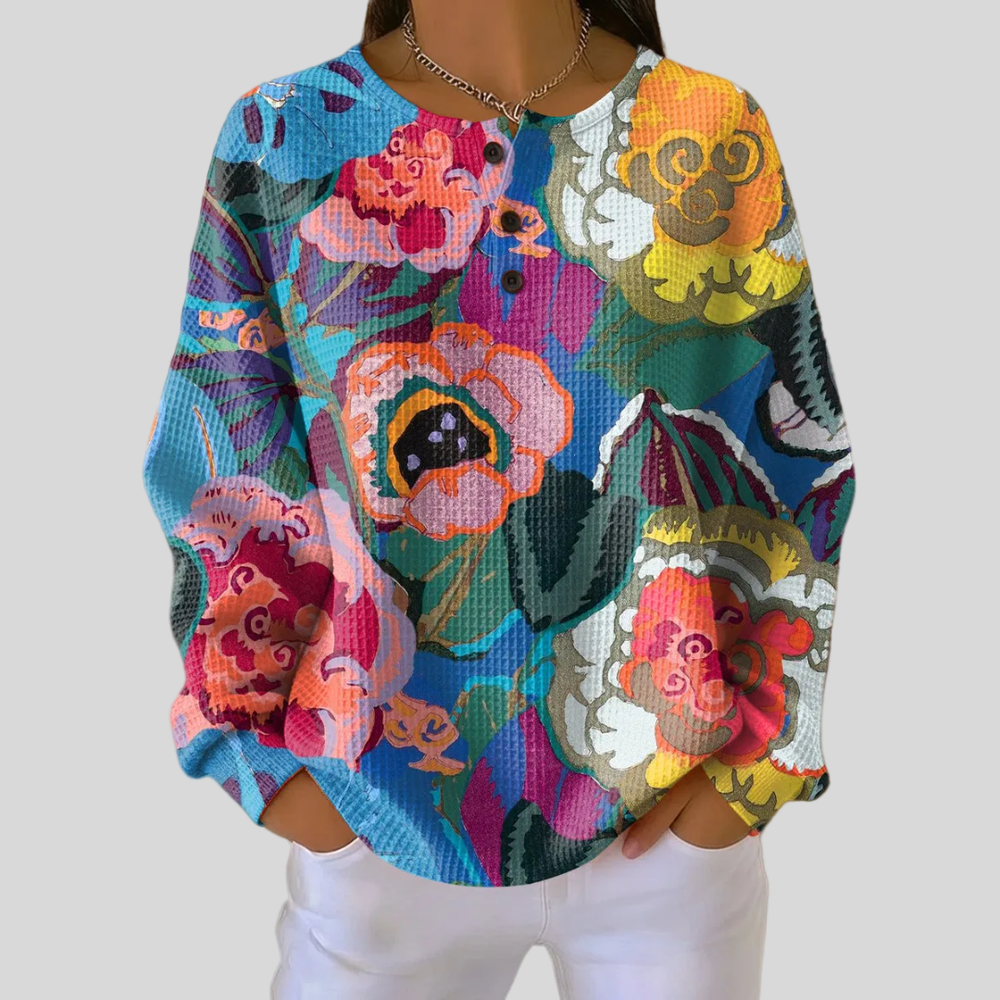 Rita | Camisola Floral com Textura em Favo