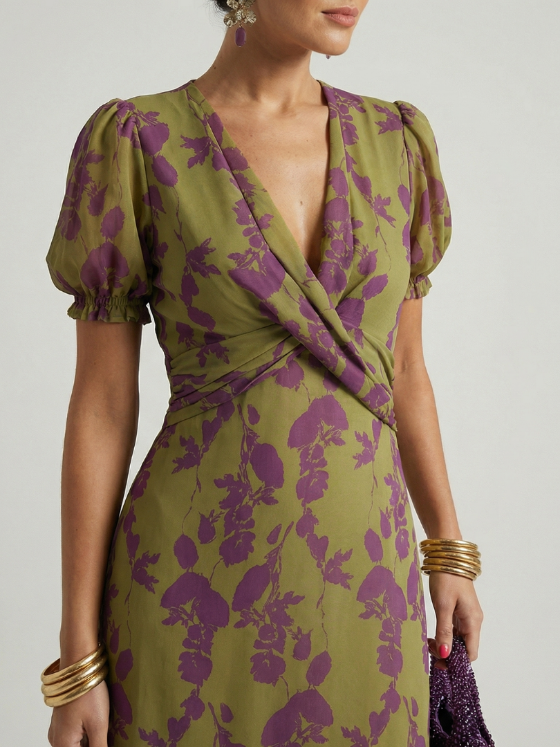 Clarisse | Vestido Midi Floral Descontraído