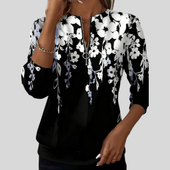 Fátima | Sweatshirt Floral com Fecho no Decote