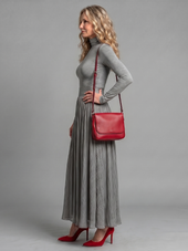 Diana | Vestido Midi de Gola Alta e Manga Comprida