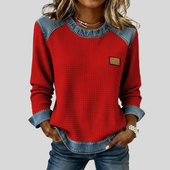 Irene | Sweatshirt em Favo com Detalhes Efeito Ganga