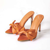 Slingback lodičky na vysokom podpätku s mašľou