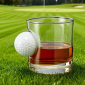Copo de Whisky com Bola 3D